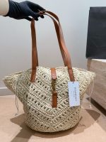 YSL raffia beach bag hobo tote size : 29 x 24cm