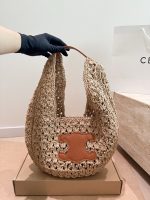 CELINE raffia hobo bag size : 40*25 cm