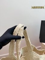 YSL beach raffia bag tote size ：46X36cm - Image 3