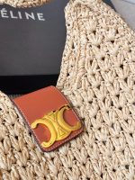 Celine Cabas raffia beach hobo bag size :40 x 33cm - Image 4