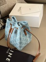 Celine bucket denim hobo bag size :14*18cm - Image 5