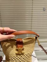 Celine bucket raffia bag size : 16X 18 cm - Image 5