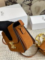 CELINE TRIOMPHE CLASSIC  BOX SUEDE  SIZE : 19 X13cm/10 X9cm - Image 5
