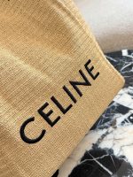 CELINE beach raffia tote bag size : 30×33cm - Image 3