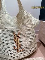 YSL beach raffia bag tote size ：46X36cm - Image 4