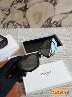 CELINE sunglasses black color with silver hard ware - Image 5