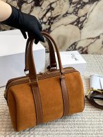 CELINE boston suede bag size : 26*16cm - Image 5