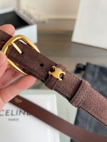 Celine triomphe suede belt 2.5 cm size: 80-100 cm - Image 5