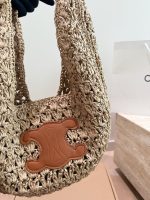 CELINE raffia hobo bag size : 40*25 cm - Image 5