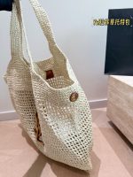 YSL beach raffia bag tote size ：46X36cm - Image 5