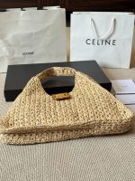Celine Cabas raffia beach hobo bag size :40 x 33cm - Image 6