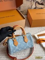 LOUIS VUITTON lv nano speedy  denim size : 16cm - Image 5