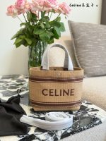 Celine beach raffia bag  size :  22 cm