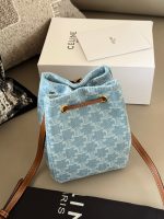 Celine bucket denim hobo bag size :14*18cm - Image 2