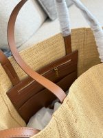 CELINE beach raffia tote bag size : 30×33cm - Image 5