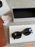 CELINE sunglasses black color with silver hard ware - Image 7