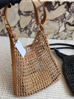 YSL raffia beach bag hobo tote size :33x 32cm - Image 4