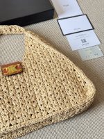 Celine Cabas raffia beach hobo bag size :40 x 33cm - Image 8