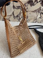 YSL raffia beach bag hobo tote size :33x 32cm