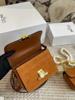 CELINE TRIOMPHE CLASSIC  BOX SUEDE  SIZE : 19 X13cm/10 X9cm - Image 9