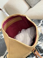 CELINE beach raffia tote bag size : 37×31cm - Image 8