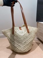 YSL raffia beach bag hobo tote size : 29 x 24cm - Image 7
