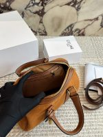 CELINE boston suede bag size : 26*16cm - Image 9