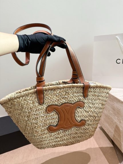 CELINE raffia beach hobo bag size : 25 cm
