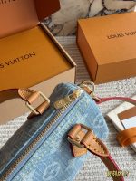 LOUIS VUITTON lv nano speedy  denim size : 16cm - Image 9
