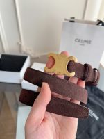 Celine triomphe suede belt 2.5 cm size: 80-100 cm - Image 10