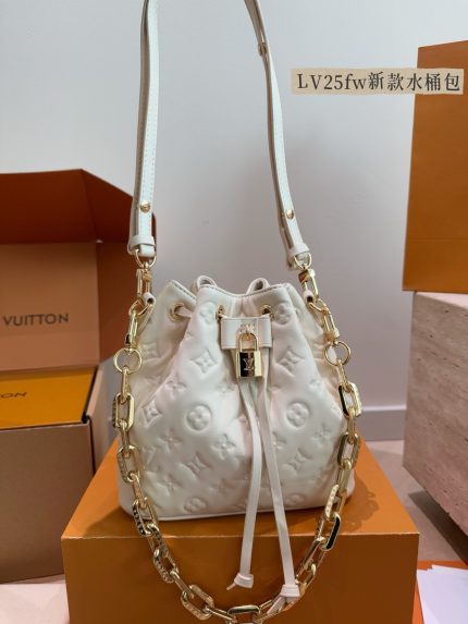 LOUIS VUITTON lv BUCKET BAG NANO SIZE : 21x15.5x20cm