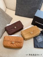 chanel CF suede double flap bag timeless  size : 25cm