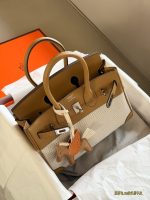  Hermes birkin 25 bag canvas size : 25 cm - Image 3