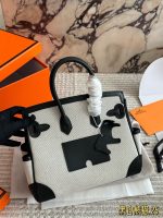 Hermes birkin bag  canvas size : 25X20 cm - Image 4