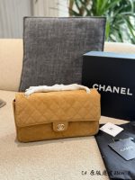 chanel CF suede double flap bag timeless  size : 25cm - Image 4