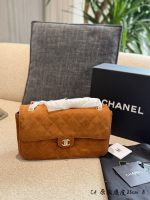 chanel CF suede double flap bag timeless  size : 25cm - Image 5