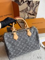 LOUIS VUITTON LV speedy30 cm black denim - Image 6