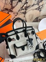 Hermes birkin bag  canvas size : 25X20 cm - Image 6