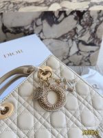 DIOR lady dior  cream white size : 20cm / 17cm - Image 8