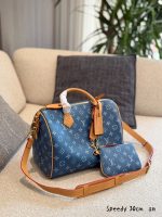 LOUIS VUITTON LV speedy30 cm blue P9 - Image 8