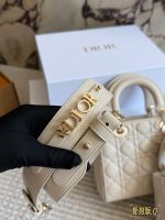 DIOR lady dior  cream white size : 20cm / 17cm - Image 10