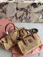 Miu Miu L’ete  raffia  hobo size : 34*18/24*15cm