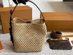 LOUIS VUITTON lv all in raffia bag size : 17*18cm - Image 2