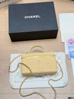 CHANEL raffia vanity LP bag  size : 19 x 12cm - Image 5