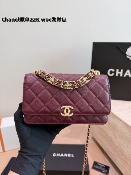 chanel CF woc double flap timeless size :19X12 cm