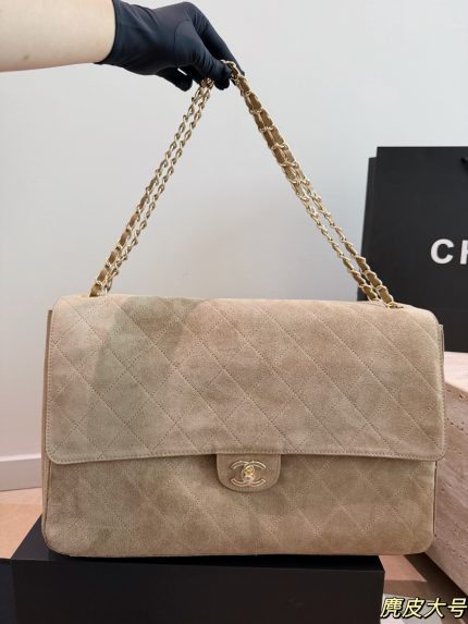 chanel 26s CF maxi suede timeless double flap size : 32/ 39 cm